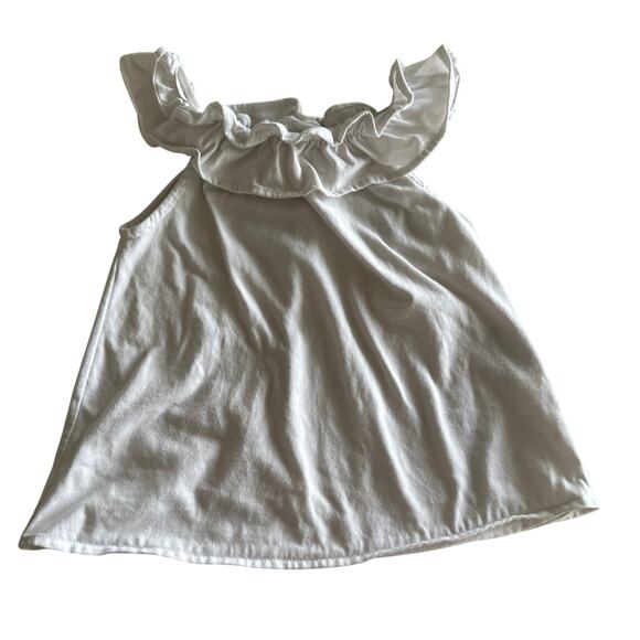 Kelly Kids White Ruffle Tank Top - Girls Size 4/5 - Picture 1 of 3